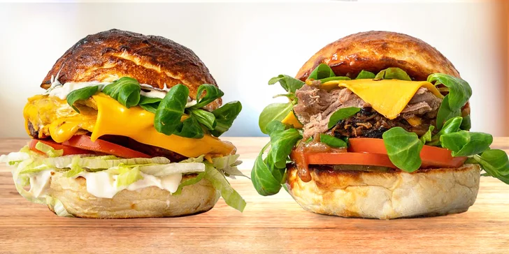 2× výborný burger k odnosu s sebou: na výběr z 8 druhů