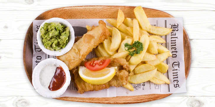 Britská klasika v centru Ostravy: Fish & Chips a nápoj pro jednoho i dva s sebou