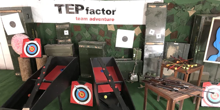 Kompletní balíček zábavy v TEPfactoru pro 4 osoby: 240 minut zábavy i ubytování se snídaní