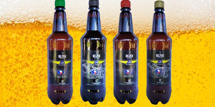 10 litrových piv z minipivovaru Rezek s sebou: světlé i polotmavé, 10°, 11° a 12°
