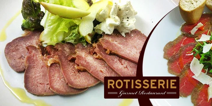 Lahůdky pro dva v legendární restauraci Rotisserie
