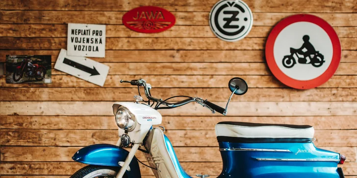 Pronájem legendární motorky Jawa Pionýr na 2, 6 nebo 12 hod.