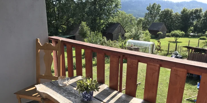Dovolená na Šumavě: rustikální apartmán s venkovním posezením až pro 9 osob