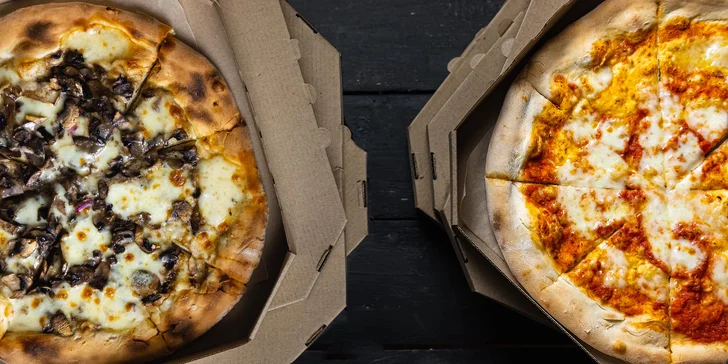 1 nebo 2 italské pizzy, výběr z 19 druhů: hawaii, quattro formaggi, tonno, piccante a další