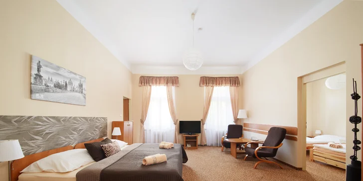 V páru nebo s rodinou do Prahy: pěkný hotel na Vinohradech a snídaně, 2 osoby zdarma