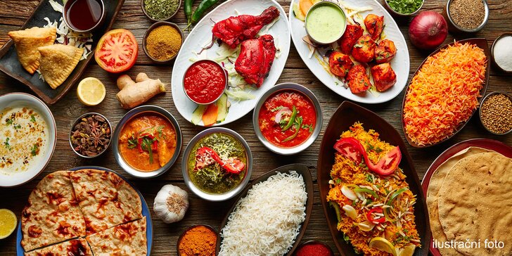 Indické speciality na Žižkově: tříchodové menu pro 1 nebo 2 osoby