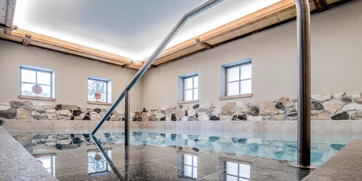 Pro chvíle odpočinku je zde moderní wellness zóna, kam máte v rámci pobytu neomezený vstup. 