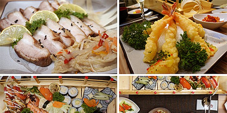 Sushi večeře pro dvě osoby v korejské restauraci Mamy v centru města
