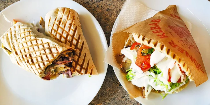 Rychlá svačina: kebab v pitě, tortille nebo s nudlemi či rýží, salát a tři druhy omáček
