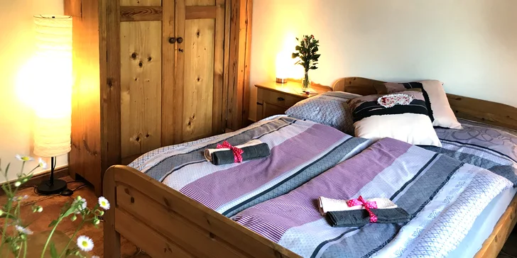 Dovolená na Šumavě: rustikální apartmán s venkovním posezením až pro 9 osob