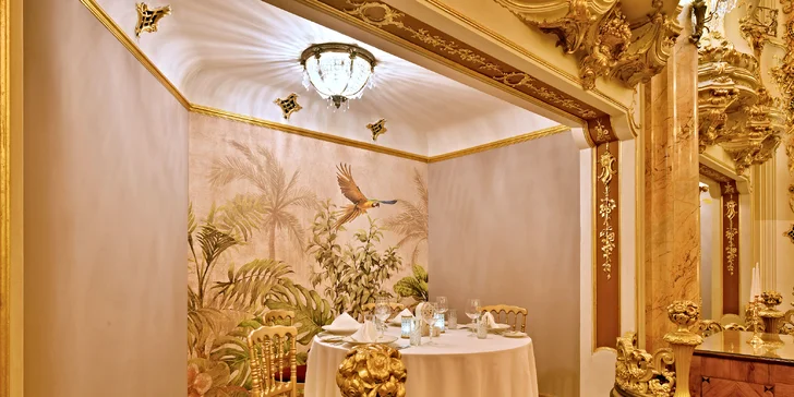 5* degustační menu pro dva v Grandhotelu Bohemia: grilovaná šunka, jarní kuřátko i flambovaná palačinka