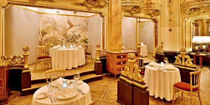5* degustační menu pro dva v Grandhotelu Bohemia: grilovaná šunka, jarní kuřátko i flambovaná palačinka
