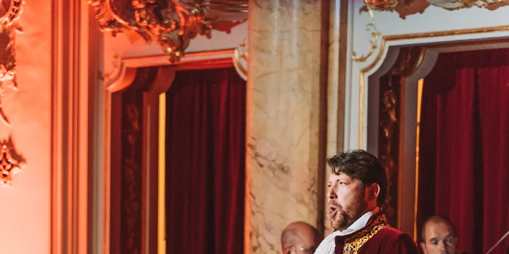 3chodové menu, nápoje a koncert Mozartovy hudby v krásném sále Boccaccio