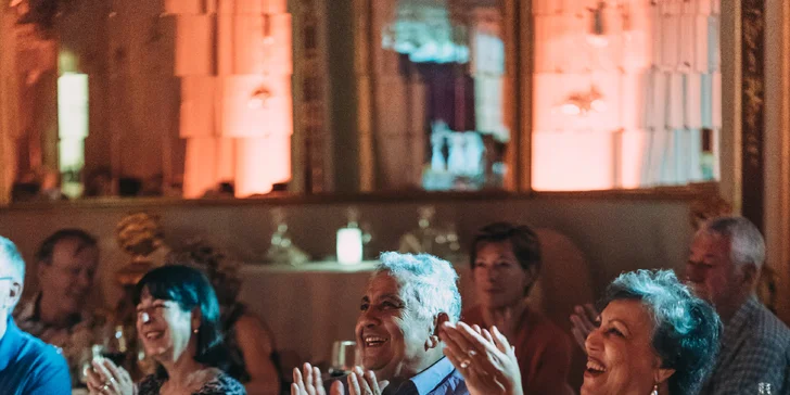 3chodové menu, nápoje a koncert Mozartovy hudby v krásném sále Boccaccio