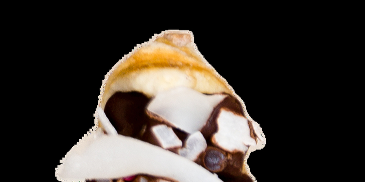 Vafle v bílé či mléčné čokoládě s posypem a třeba i nápojem přímo u Václaváku