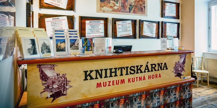 Vstup do Knihtiskárny Muzea Kutné Hory i výroba vlastní pohlednice
