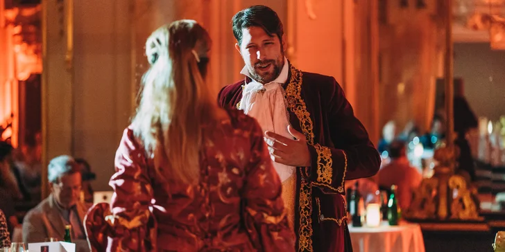 3chodové menu, nápoje a koncert Mozartovy hudby v krásném sále Boccaccio