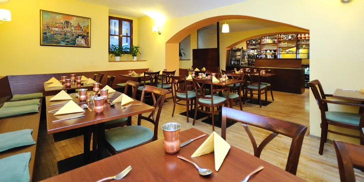 Voucher na jakékoli jídlo z indické restaurace v hodnotě 700 Kč: maso, zelenina i sýry