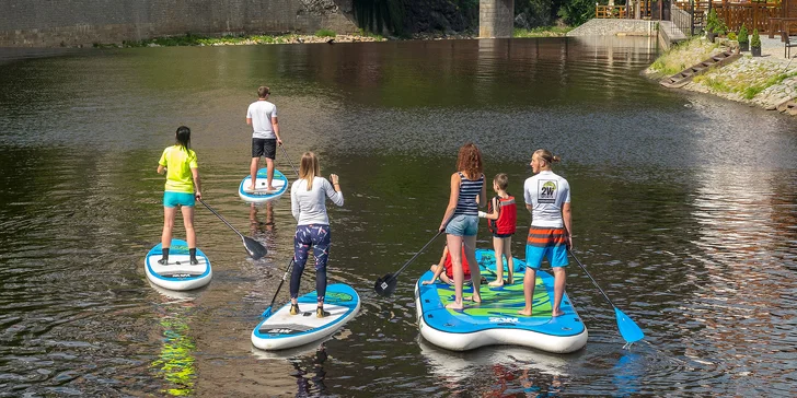 Plavba z Českého Krumlova do Zlaté Koruny na paddleboardu, raftu i kanoi až pro 6 osob