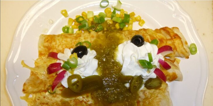 Enchiladas pro dva v mexické restauraci Pancho's