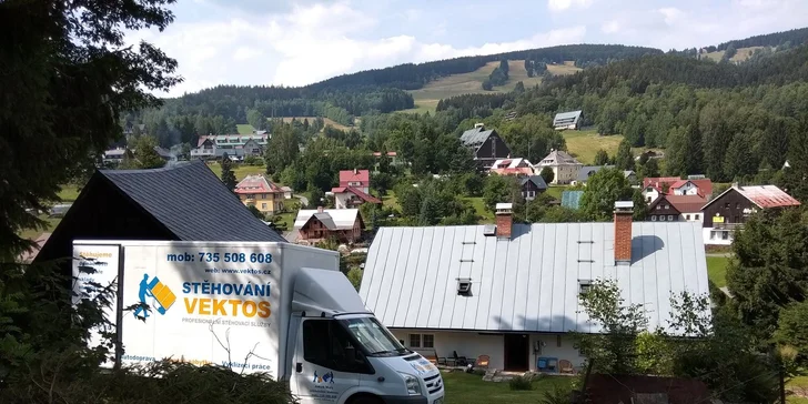 2hod. stěhování po celé Praze: dodávka s řidičem nebo dvěma chlapáky, přemístěte nábytek i spotřebiče
