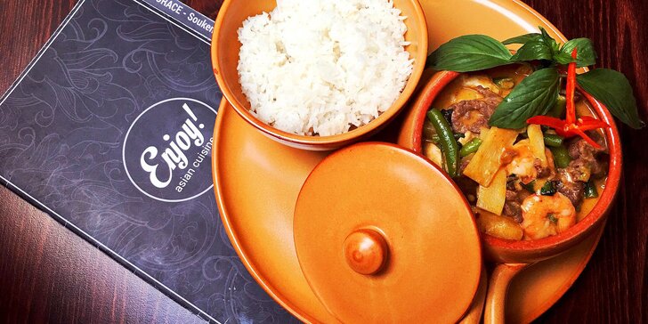 Bún bò nam bộ, kuřecí pad Thai, phở bo nebo kuřecí curry pro 1 i 2 osoby