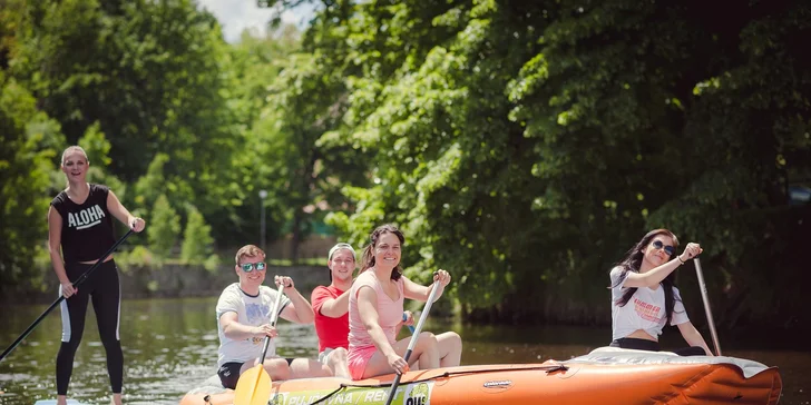 Plavba z Českého Krumlova do Zlaté Koruny na paddleboardu, raftu i kanoi až pro 6 osob