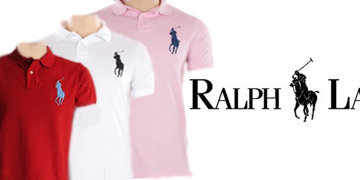 Ralph Lauren Custom-Fit Polo - růžová, bílá, červená