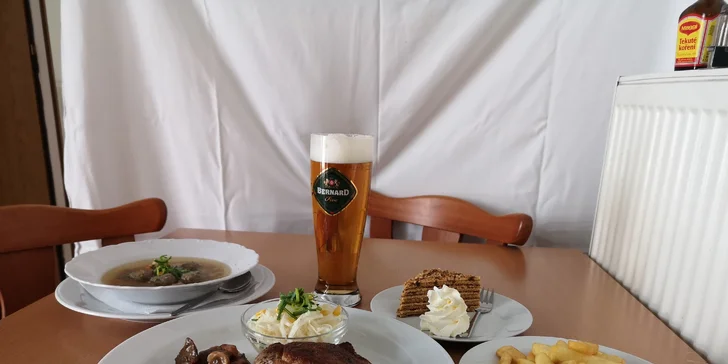 3chodové menu s 300g steakem z vepřové krkovice pro 1 i 2 osoby