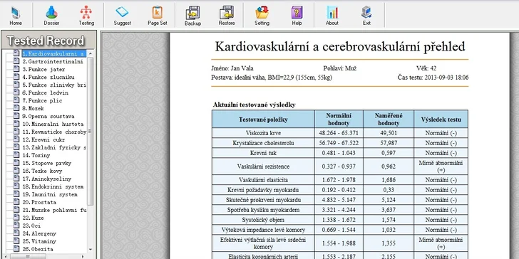Kompletní neinvazivní analýza těla pomocí Kondičního orgánového skeneru