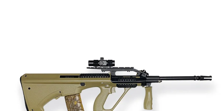 1–2 hodiny na laserové střelnici pro neomezený počet pistolníků: výběr ze 16 zbraní a 9 různých her