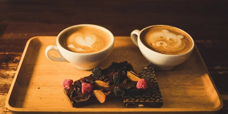 Dobrota v Chocafé: čokoládové fondue s ovocem i marshmallows a 2 horké nápoje podle výběru