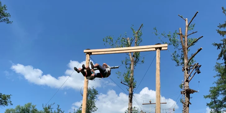 Vstup do lanového parku Machův mlýn s koupáním nebo celý den plný sportu a her