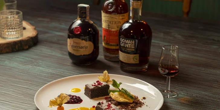 Tříchodové menu s carpacciem a biftekem a degustace rumů pro 2 osoby