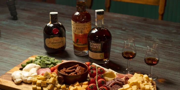 Tříchodové menu s carpacciem a biftekem a degustace rumů pro 2 osoby