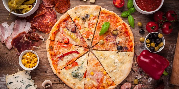 Italská dobrota: 1 nebo 2 velké pizzy podle výběru z 12 druhů