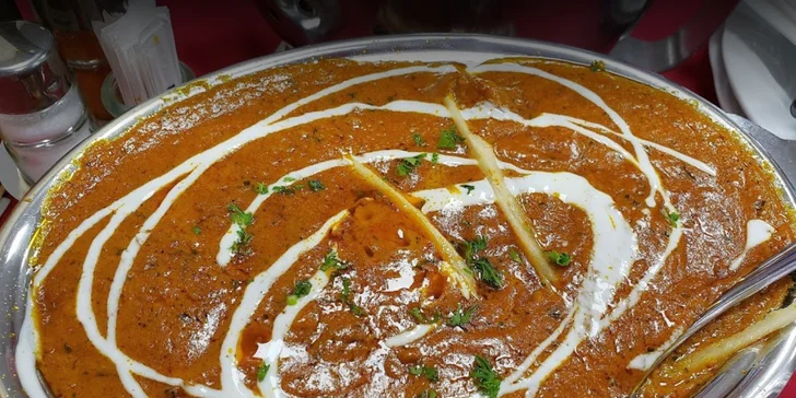 Kuřecí, jehněčí nebo vege indické menu i s polévkou a předkrmem pro dva