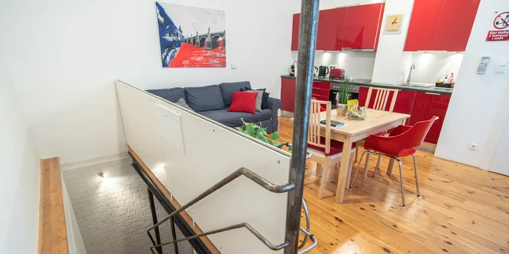 Designové apartmány s plnou výbavou pro pár i rodinu: v samém centru Prahy, 5 min. od Staromáku