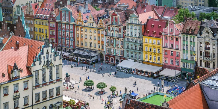 Dovolená v centru Vratislavi: moderní hotel, relax zóna se suchou saunou a fitkem, snídaně