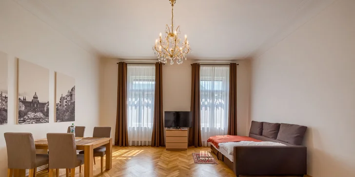 Pobyt na Václaváku: až 7 nocí, prostorné apartmány s vysokými stropy, volné vstupy do pražských památek