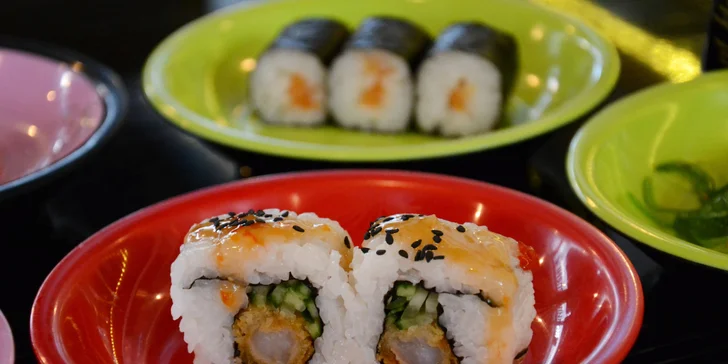 Running sushi: 2 hodiny neomezeného hodování pro 1 nebo 2 osoby či rodinu