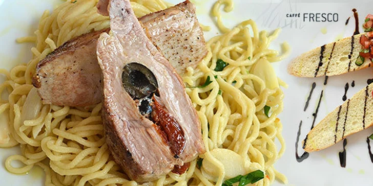 Menu pro dva v restauraci Caffé Fresco na Vyšehradě