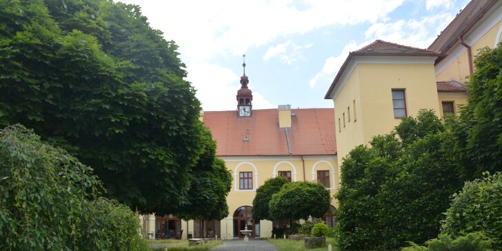 4* pobyt na barokním zámku Čechtice: moderní pokoj a polopenze