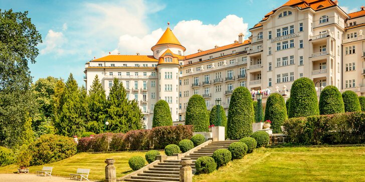 5* hotel Imperial v Karlových Varech: luxusní polopenze, neomezený wellness, 3 lázeňské procedury