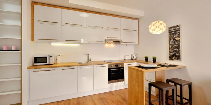 Pohoda v centru Bratislavy pro 2 osoby: vybavené apartmány s kuchyňkou