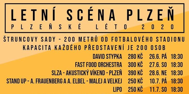 Letní scéna Plzeň a její hvězdné léto: vstupenka na koncert kapely Lunetic