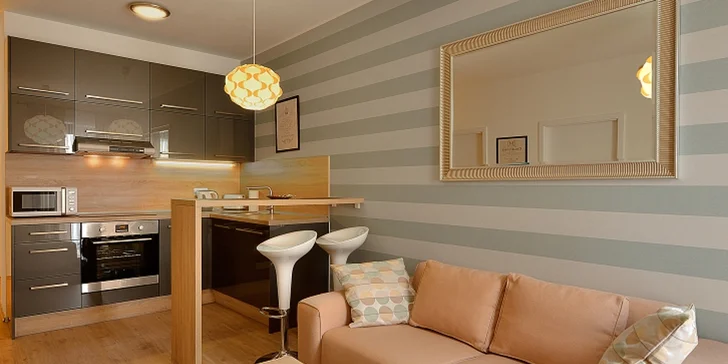Pohoda v centru Bratislavy pro 2 osoby: vybavené apartmány s kuchyňkou