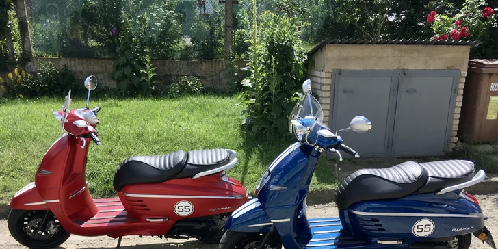 Vyjeďte si na výlet: zapůjčení skútru Peugeot i s přilbou a zámkem na 12 hod., den či víkend