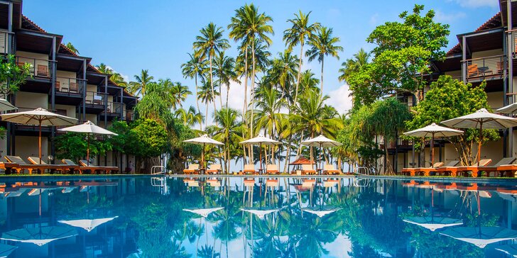 Dovolená na jihu Srí Lanky: tropický resort přímo u pláže, bazény, jóga i masáže a all inclusive