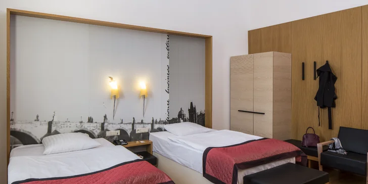 4* hotel mezi hlavním nádražím a Václavákem: prvotřídní snídaně, sauna a fitness neomezeně